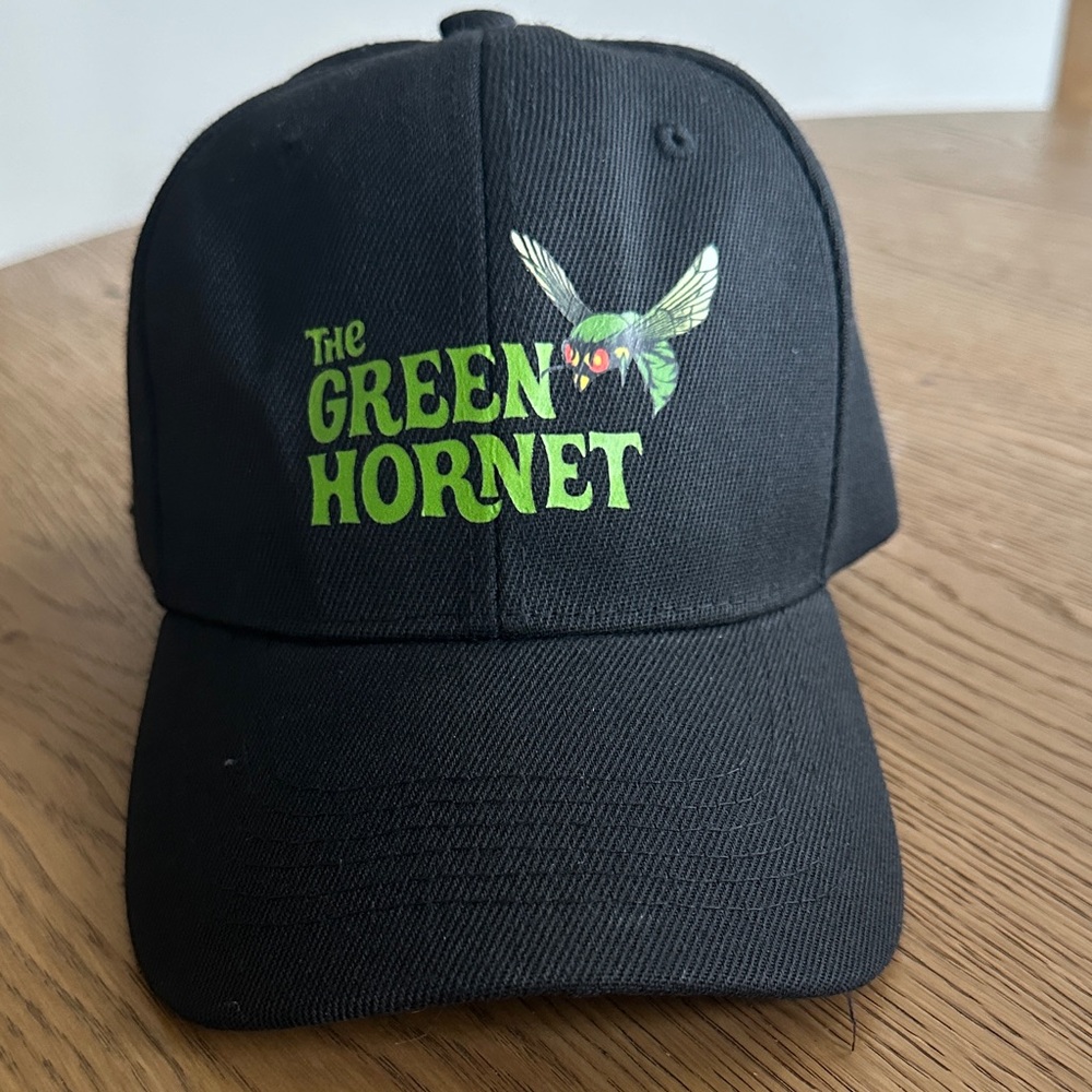 The Green Hornet Black Baseball Cap with Green Logo